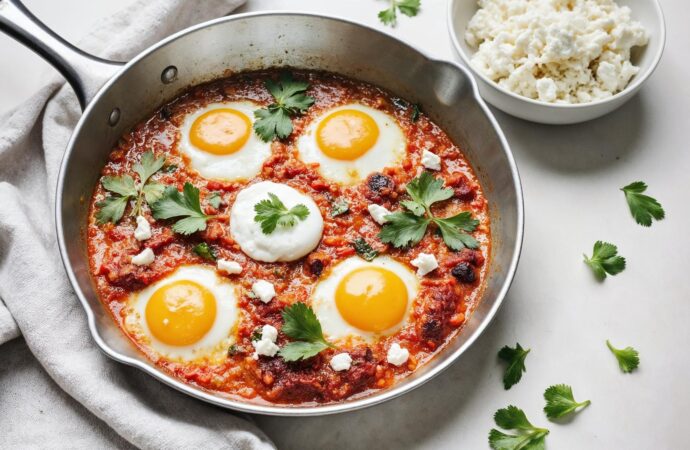 Szakszuka z pomidorami i mozzarellą. Pomysł na śniadanie i kolację Low Carb