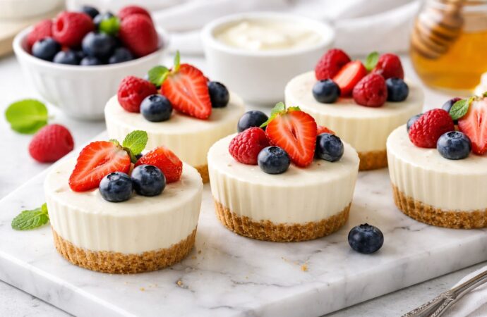 Mini serniczki waniliowe z jogurtu proteinowego. Szybki deser Low Carb