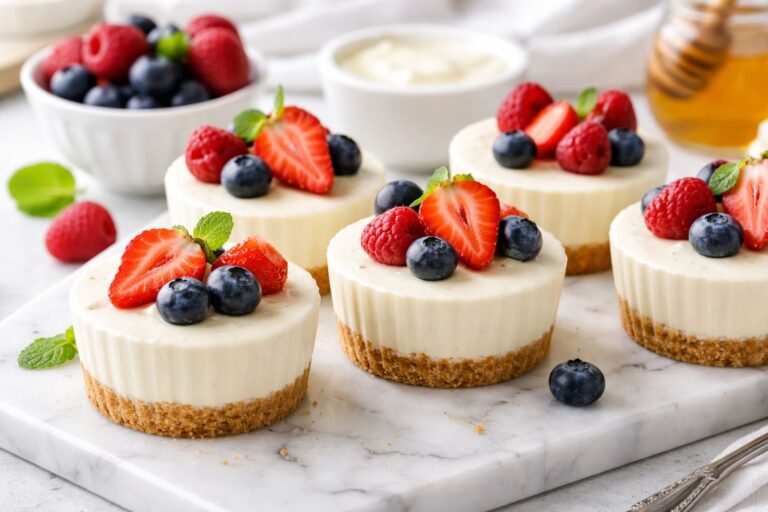 Mini serniczki waniliowe z jogurtu proteinowego. Szybki deser Low Carb