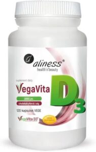 Aliness Naturalna witamina D3 z alg VEGAN 2000 IU – dla wegan szukających roślinnego źródła D3